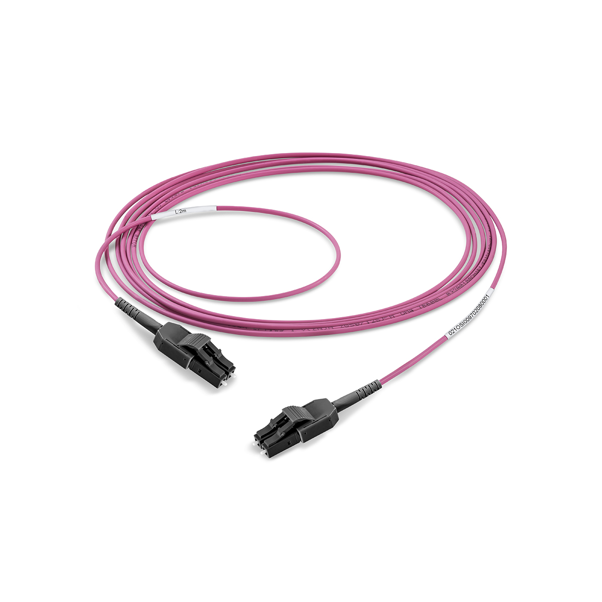 Fiber optic patch cord duplex multimode OM4, LC-PC/LC-PC, I-V(ZN)H rund 2,0 mm, with LC Compact