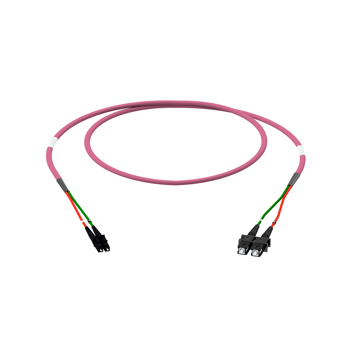Fiber optic patch cord duplex multimode OM4, LC-PC/SC-PC, I-V(ZN)HH 2x 2,8 mm