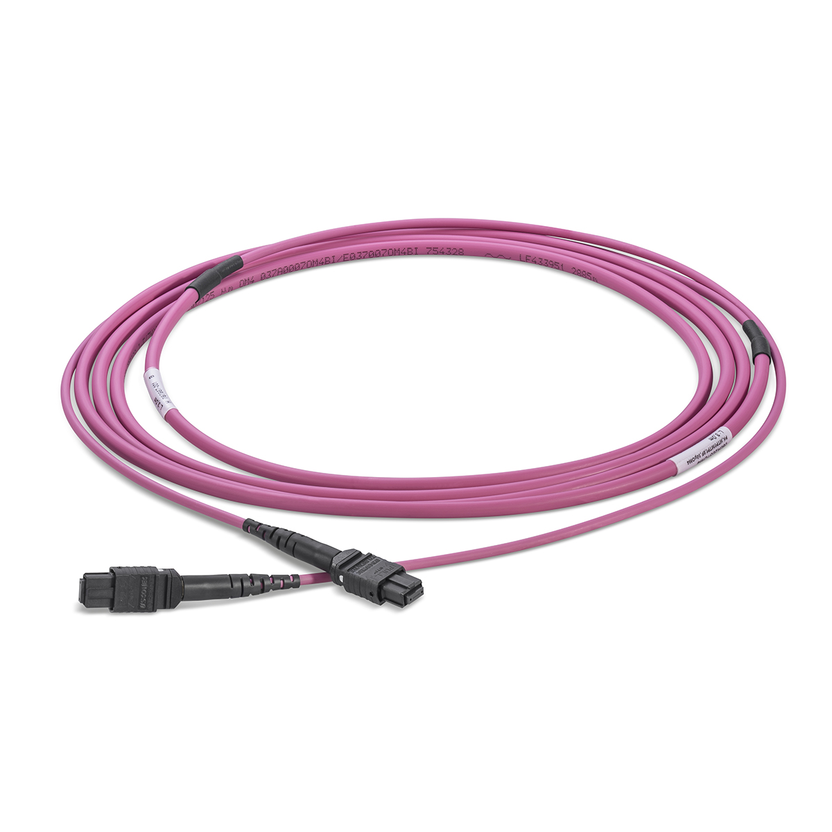 Fiber optic patch cord 12 fibers multimode OM4, MTP®-PC-f/ MTP®-PC-f, I-F(ZN)H(ZN)H 3,0/4,5 mm