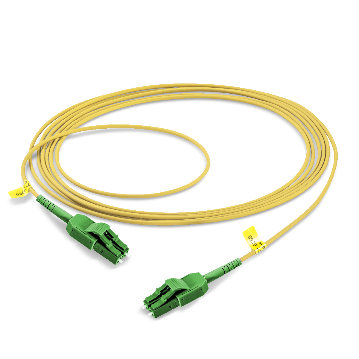 Fiber optic patch cord duplex singlemode OS2, LC-APC/LC-APC, I-V(ZN)H rund 2,0 mm, with LC Compact