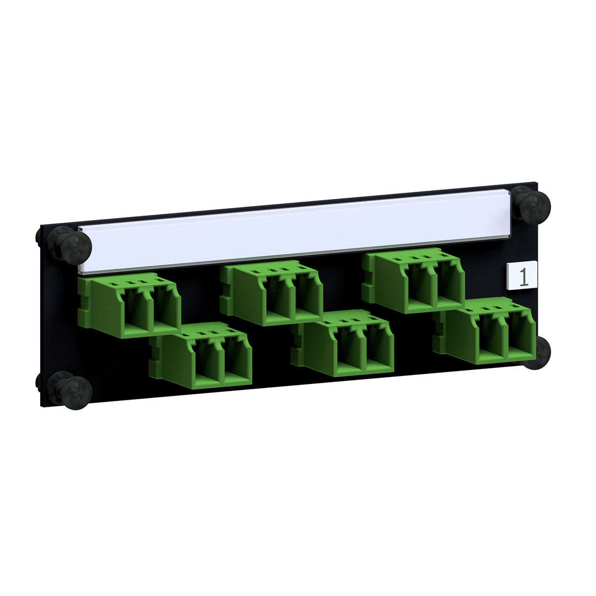SMAP-G2 SD 1 HU 1/4 part front plate with LC-Duplex APC singlemode OS2 green
