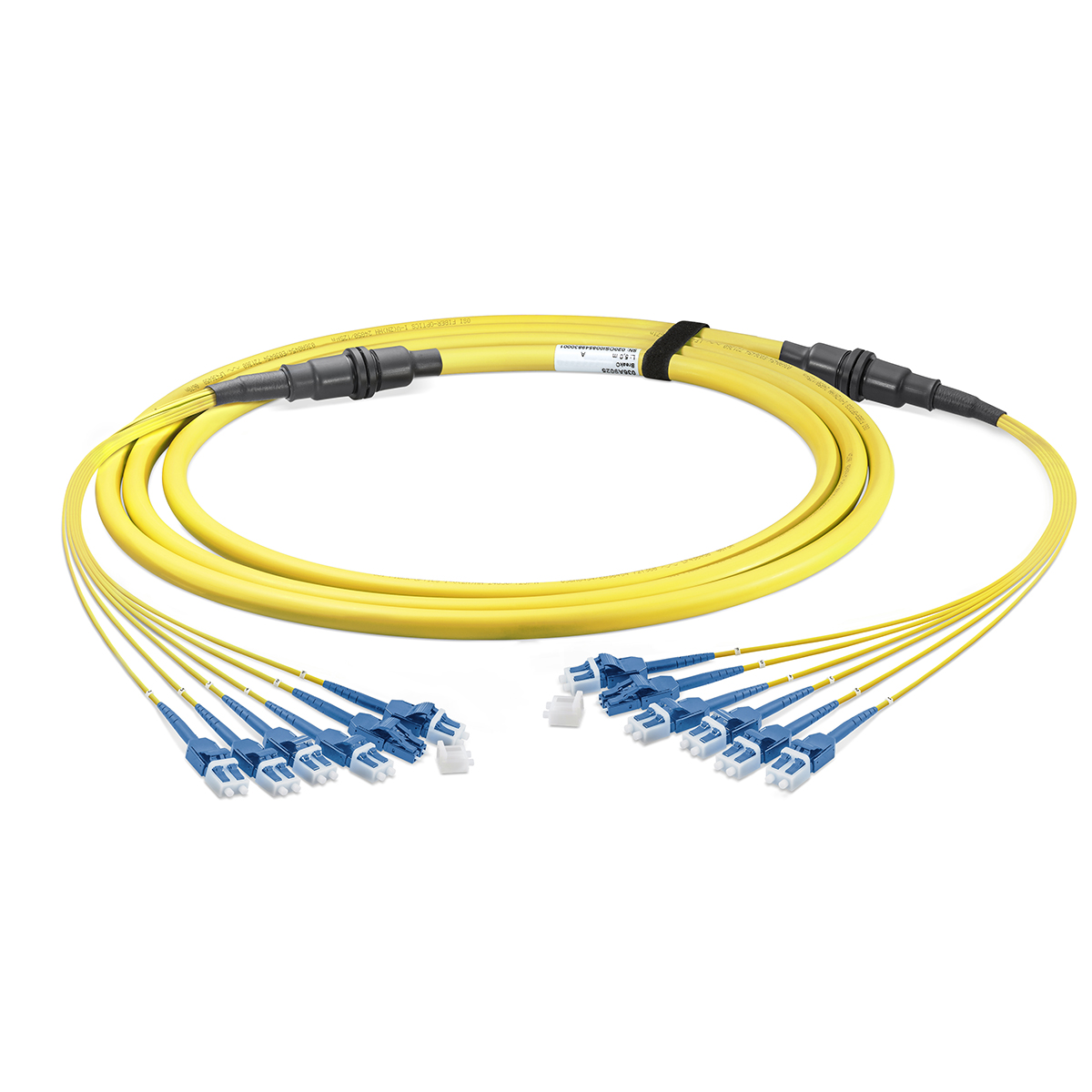 Fiber optic trunk cable breakout 12 fibers singlemode OS2, LC-PC/LC-PC, I-V(ZN)HH, with LC Compact