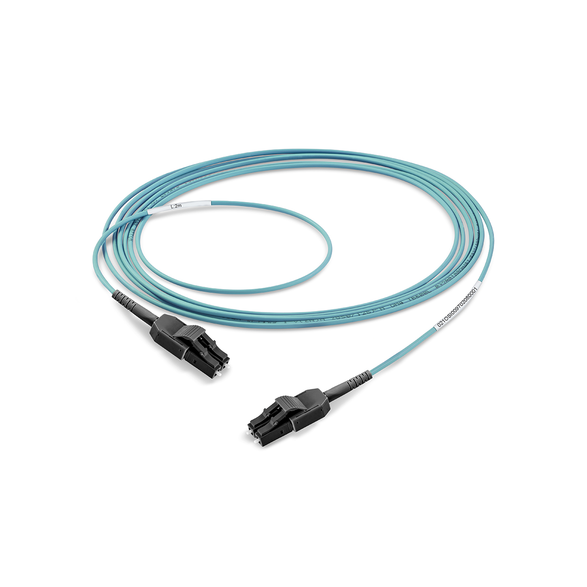 Fiber optic patch cord duplex multimode OM3, LC-PC/LC-PC, I-V(ZN)H rund 2,8 mm, with LC Compact