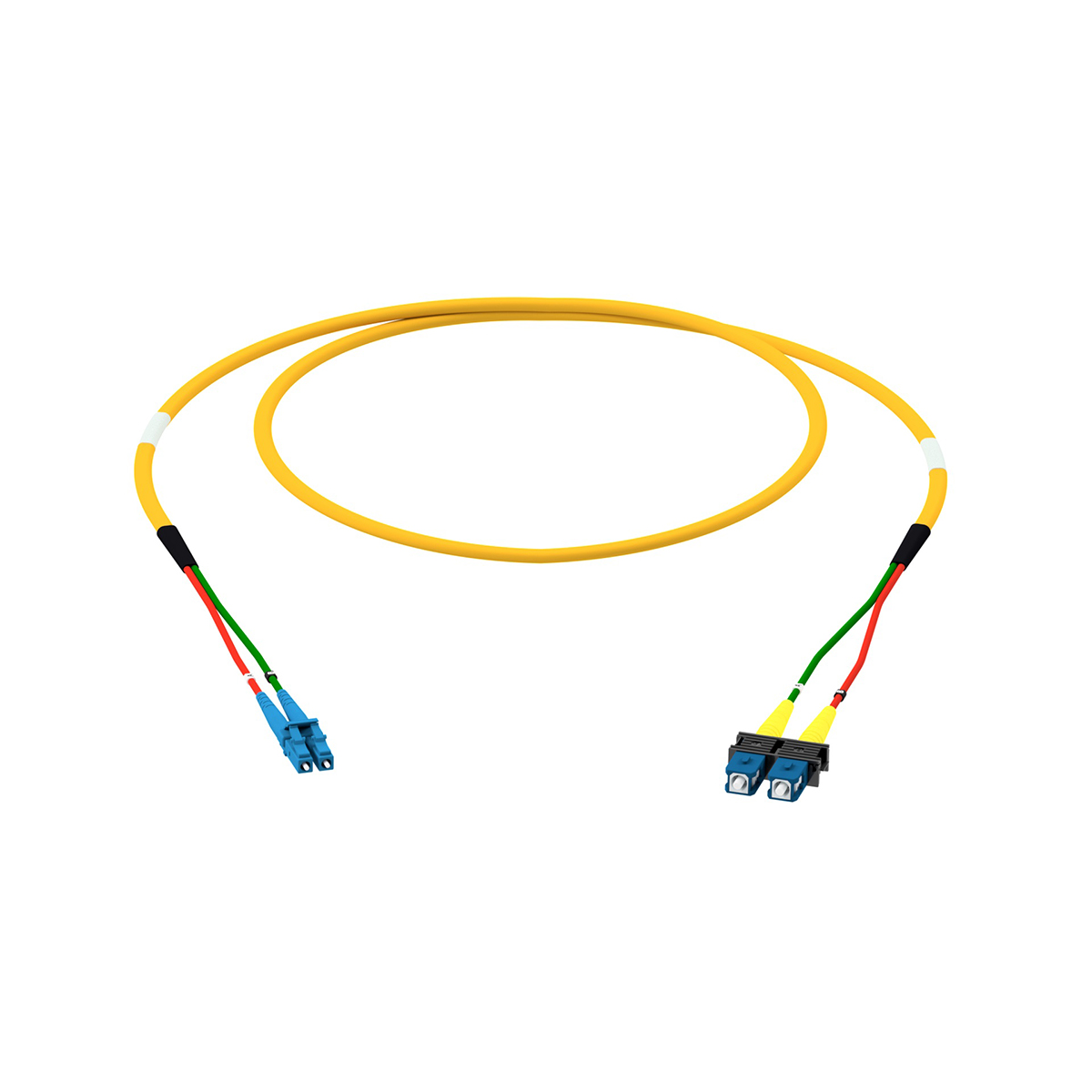 Fiber optic patch cord duplex singlemode OS2, LC-PC/SC-PC, I-V(ZN)HH 2x 2,8 mm