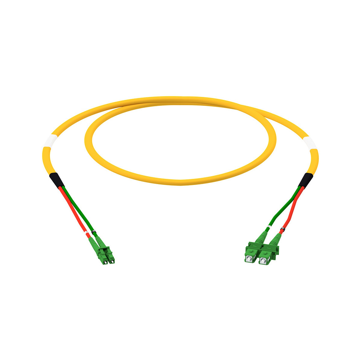 Fiber optic patch cord duplex singlemode OS2, LC-APC/SC-APC, I-V(ZN)HH 2x 2,8 mm