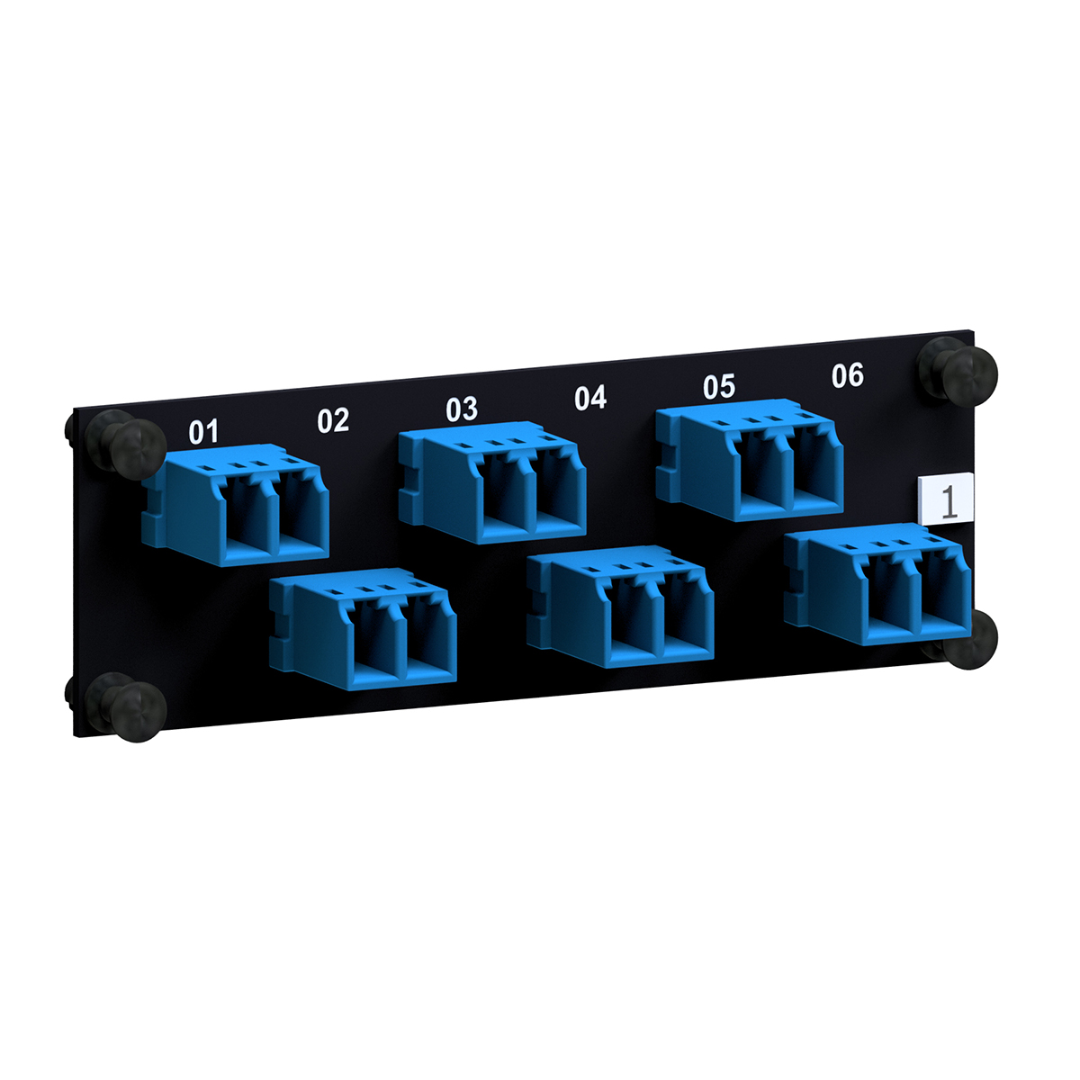 SMAP-G2 SD 1 HU 1/4 part front plate with LC-Duplex singlemode OS2 blue