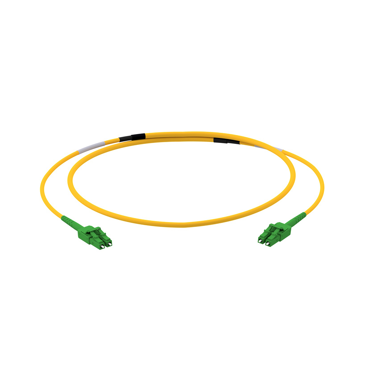 Fiber optic patch cord duplex singlemode OS2, LC-APC/LC-APC, I-V(ZN)H(ZN)H rund 5,0 mm, with LC Compact