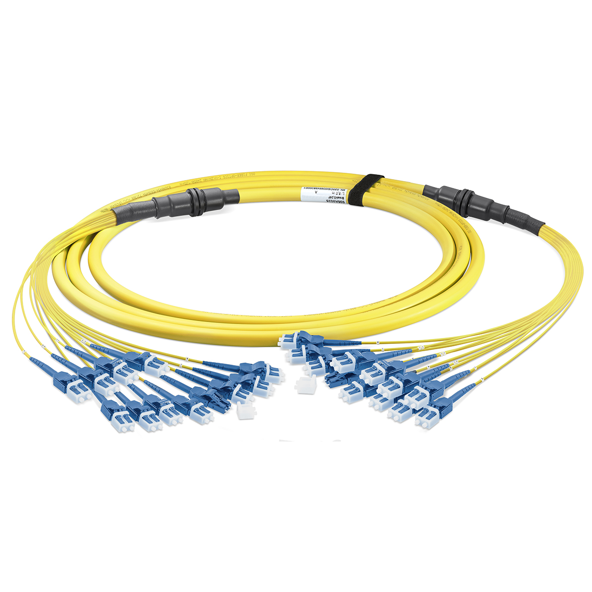 Fiber optic trunk cable breakout 24 fibers singlemode OS2, LC-PC/LC-PC, I-V(ZN)HH, with LC Compact