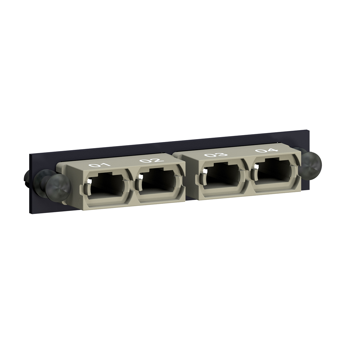 SMAP-G2 HD 1/3 HU part front plate with 6/6 width partition, MTPD Multimode grey Typ B algined