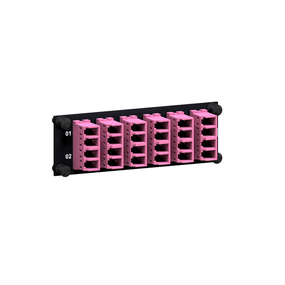 SMAP-G2 SD 1 HU 1/4 part front plate with LC-Duplex multimode OM4 violett, orientation conventional