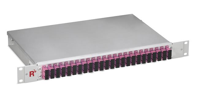 19" Fiber optic distribution panel 48 fibers multimode OM4, SC/SC duplex, 19" fixed installation 1 HU